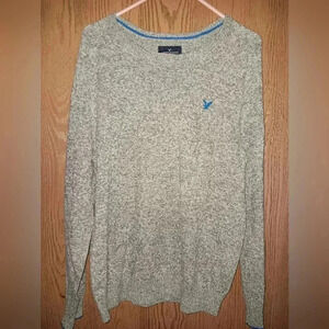 American Eagle, Men's Medium Pullover crew neck sweater,  classic fit, Gray
